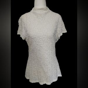 Tribal Cream Lined Lace Top Size Medium